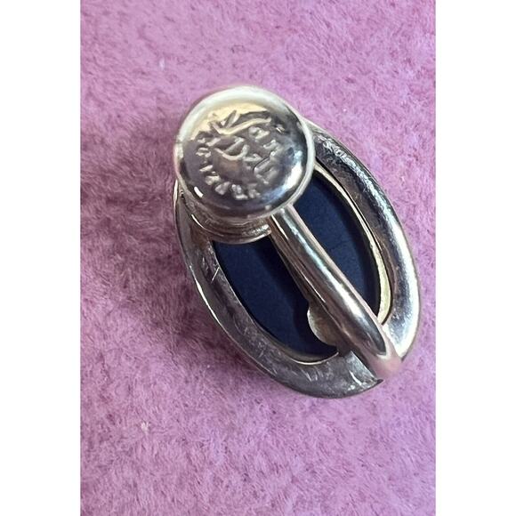 Vintage Van Dell 12K GF Cameo Lady Black Onyx Glass Necklace with Earrings - Picture 9 of 14